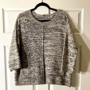 Eileen Fisher Black And Bone Ballet Neck Box Top